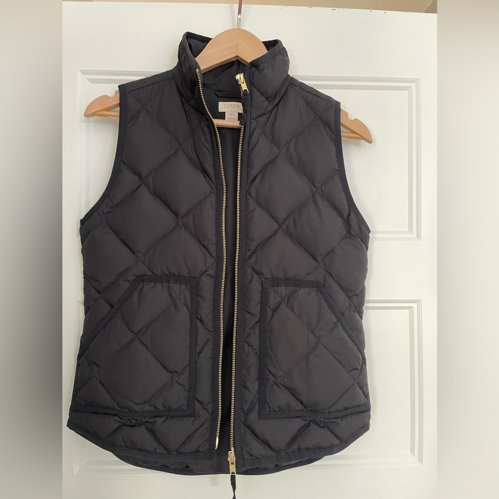 Jcrew Black Quilted Vest XXS